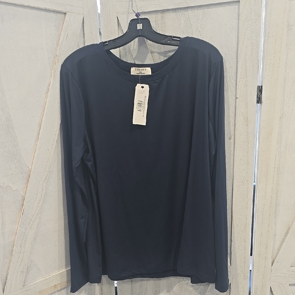 Zenana Round Neck Long Sleeve Tee